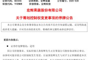 你梦见谁明日停牌！又一A股，筹划控制权变更
